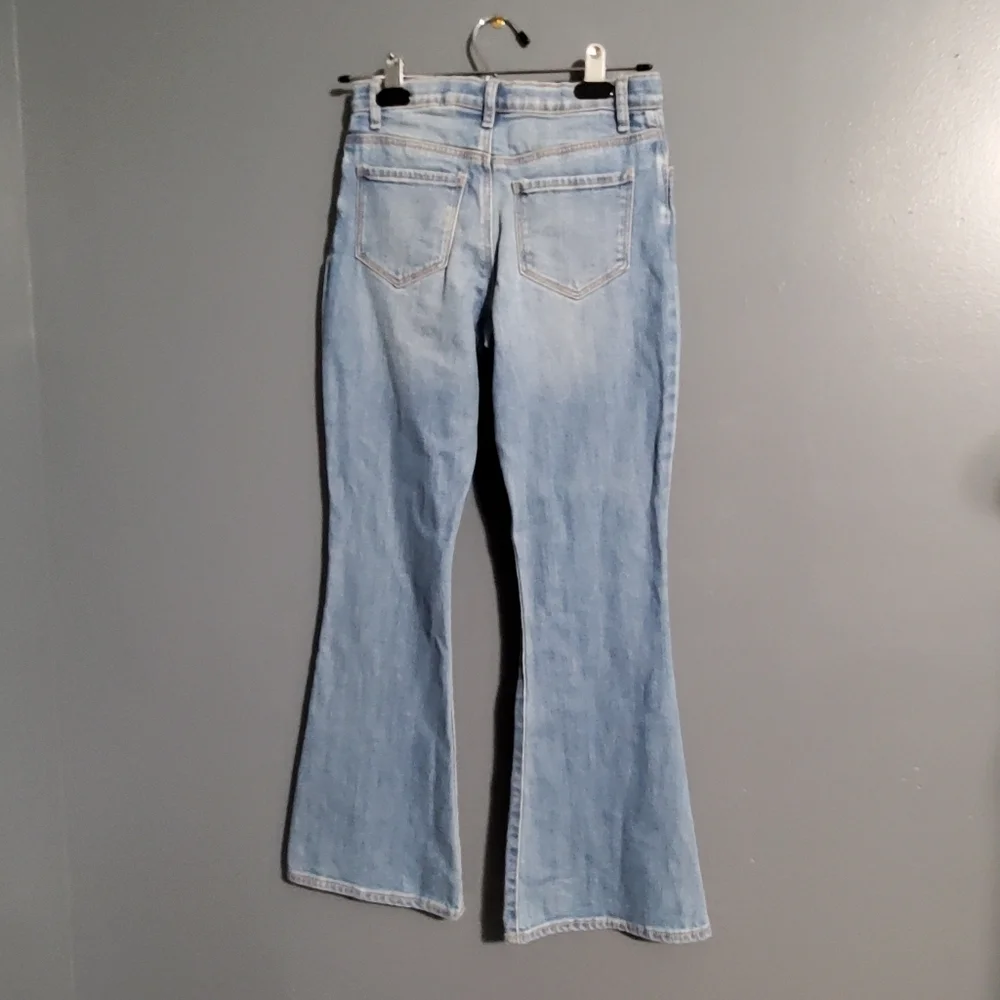 OshKosh B'gosh Blue Flare Girls Jeans High Adj Waist Light Wash Size 12